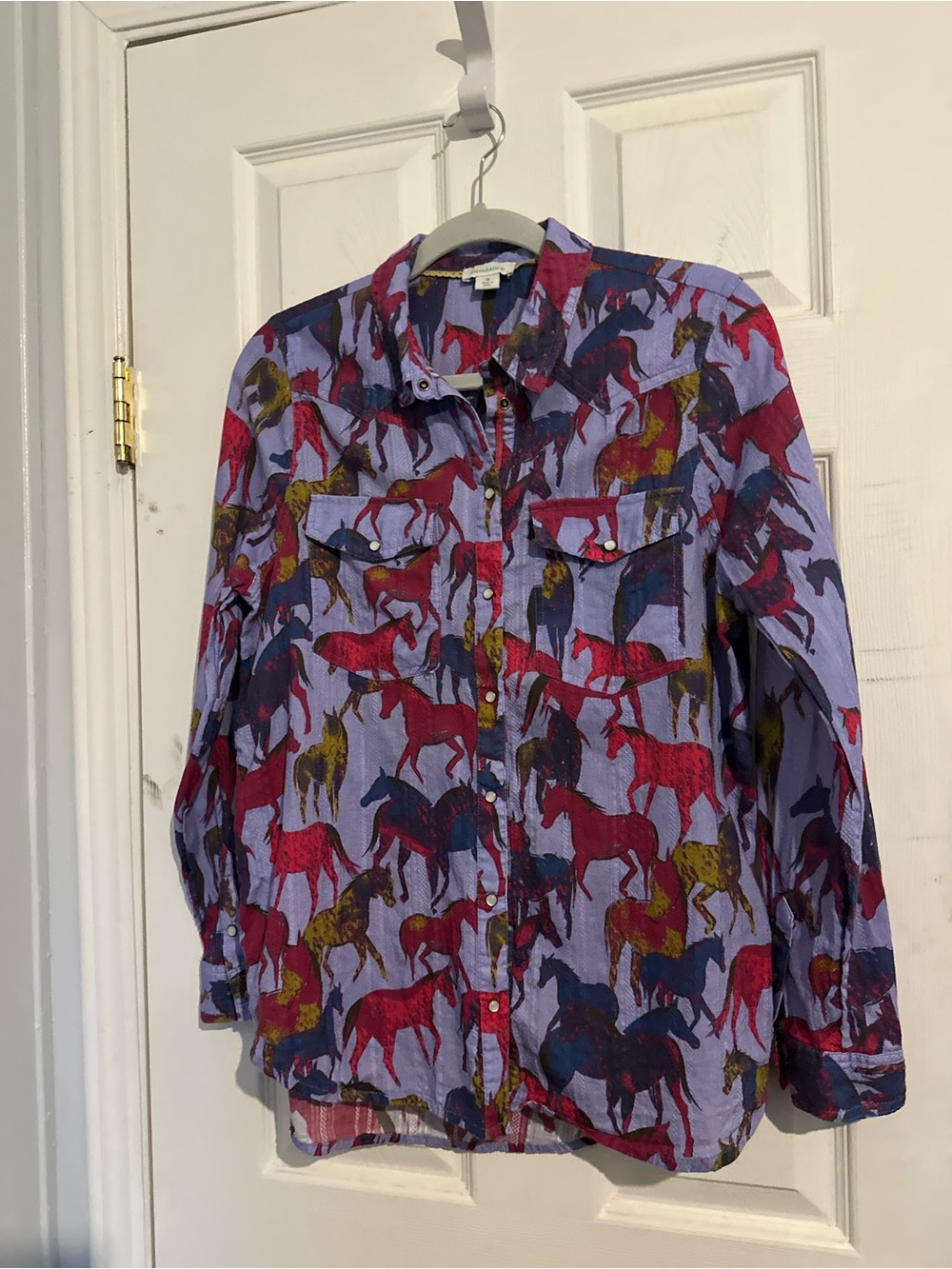 Sundance Wild Horses Button-Down Western Shirt - Size M - Picture 2 of 9